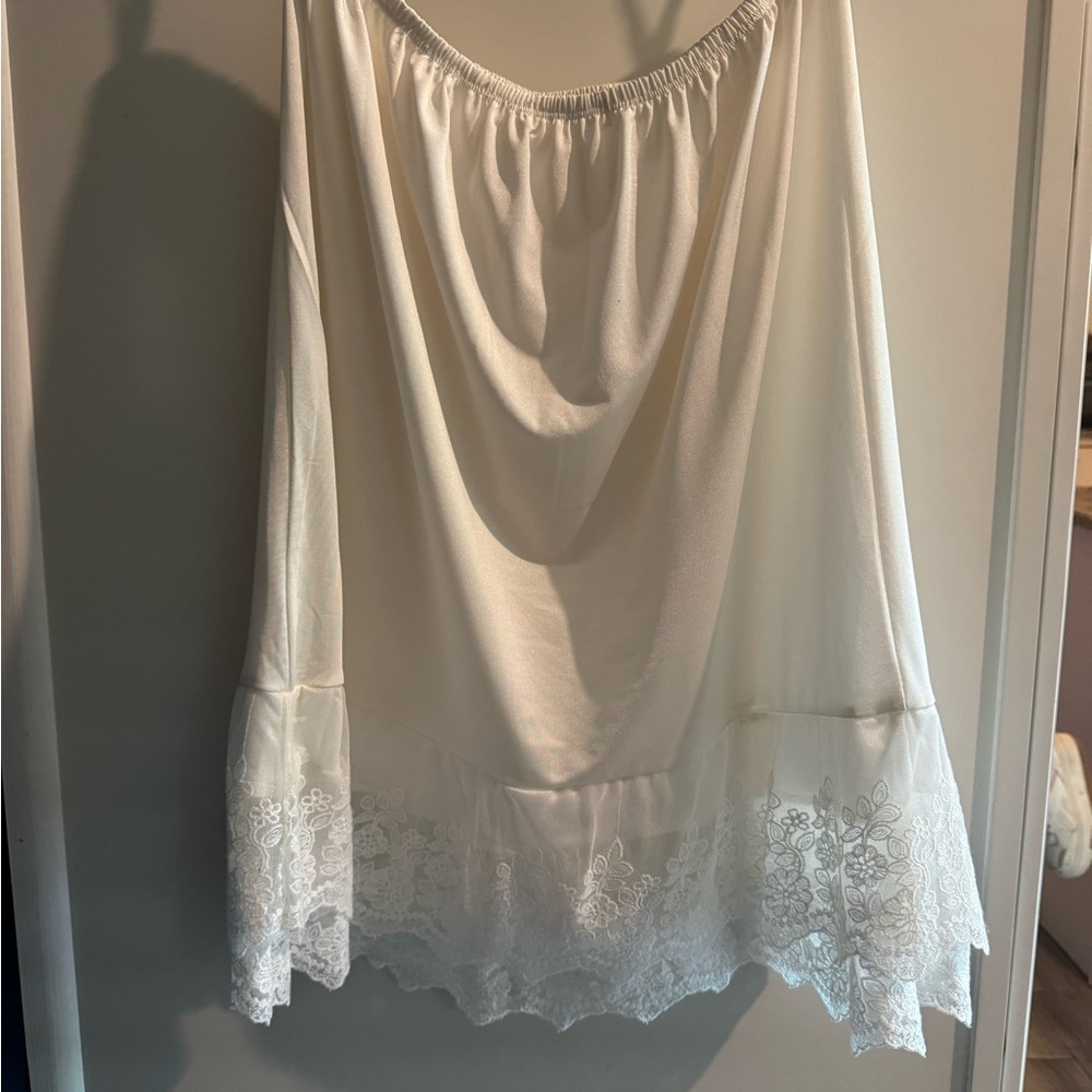 Altar'd State Cream Lace Trim Chemise